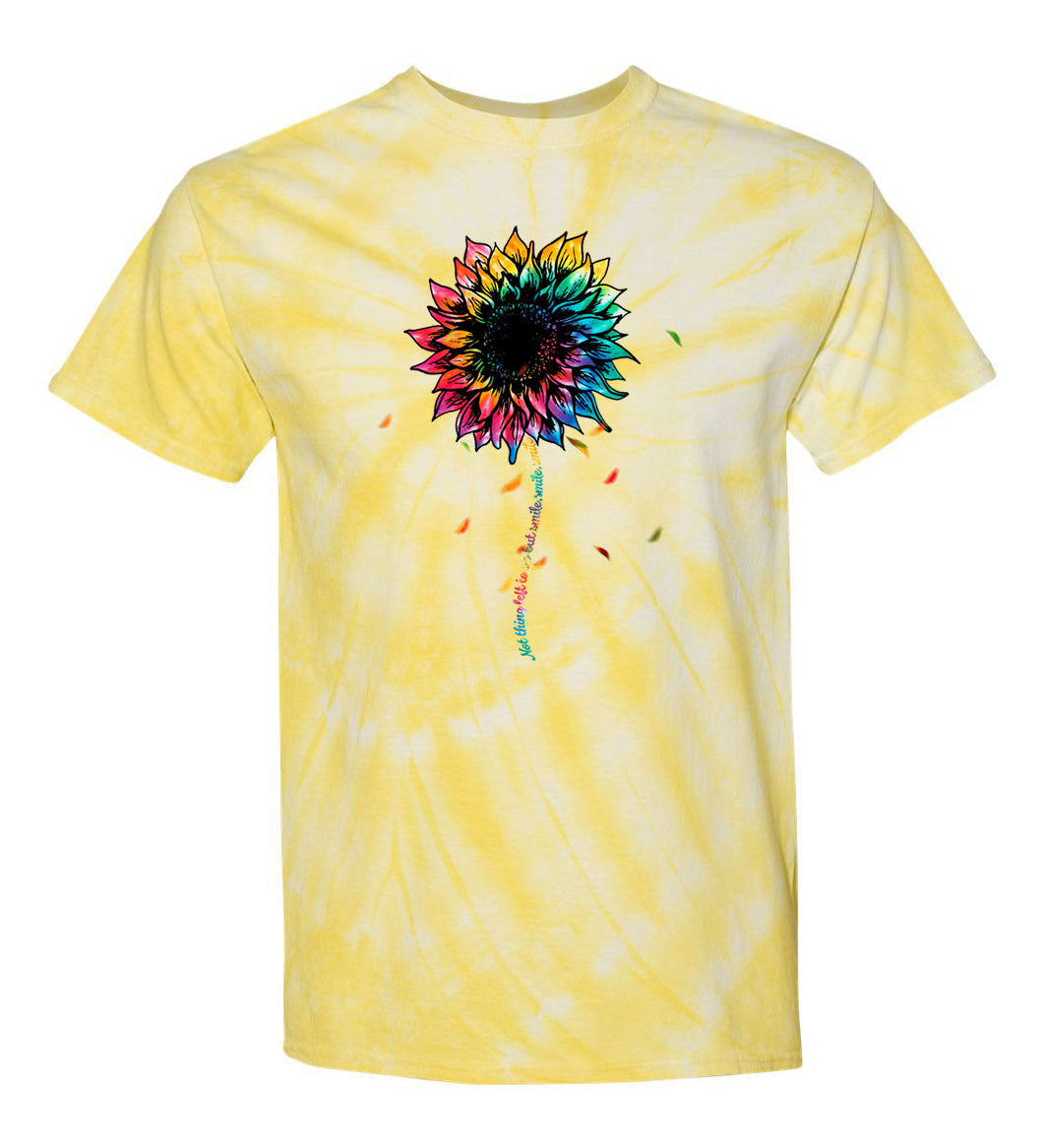 Smile smile smile tiedye sunflower TDD080510 Premium Tie-dye Shirt