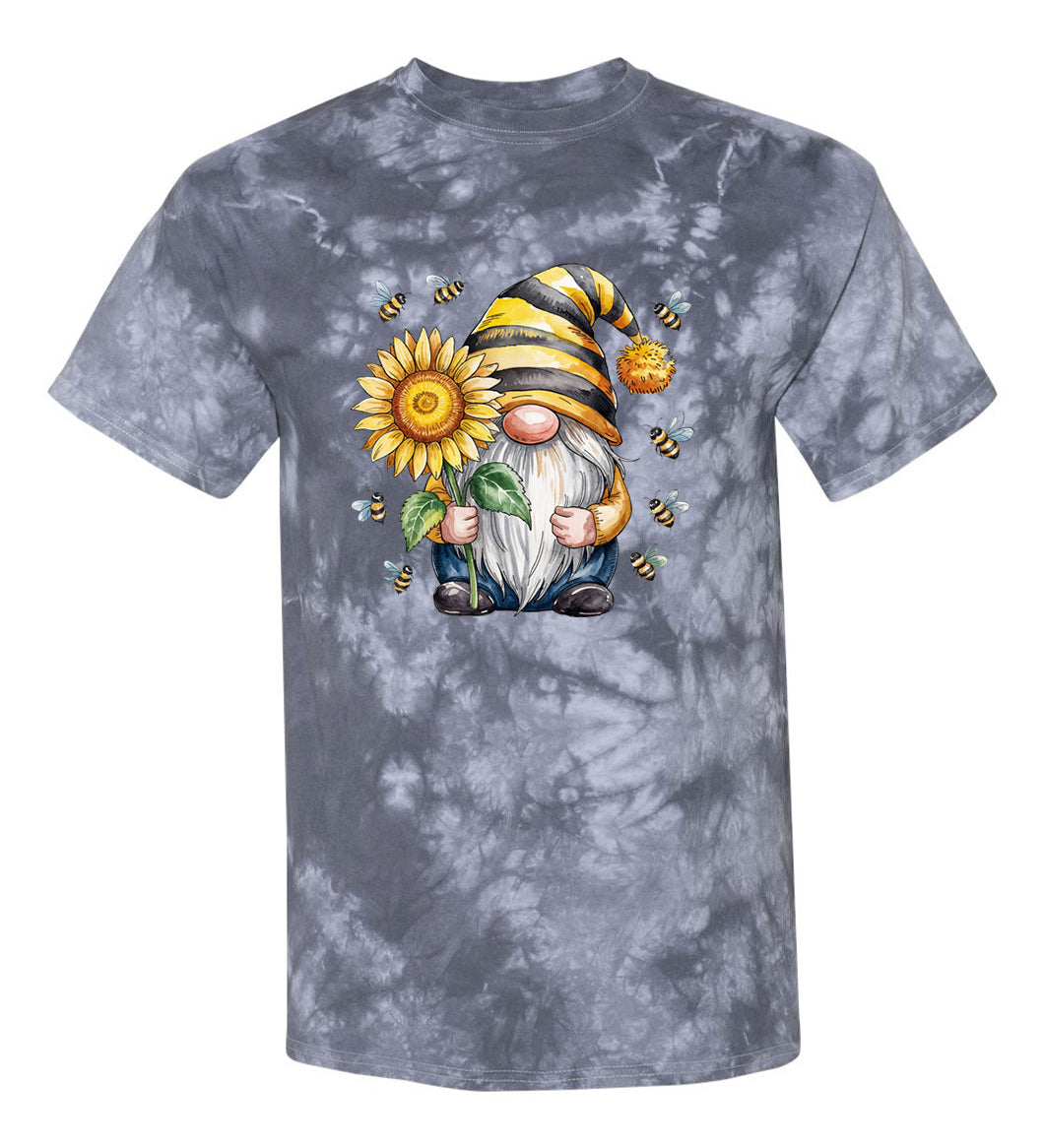 Bee Happy Gnome TDD100504 Premium Tie-dye Shirt