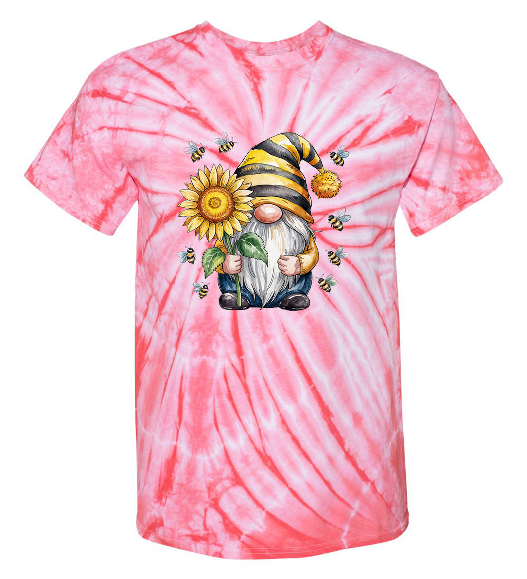 Bee Happy Gnome TDD100504 Premium Tie-dye Shirt