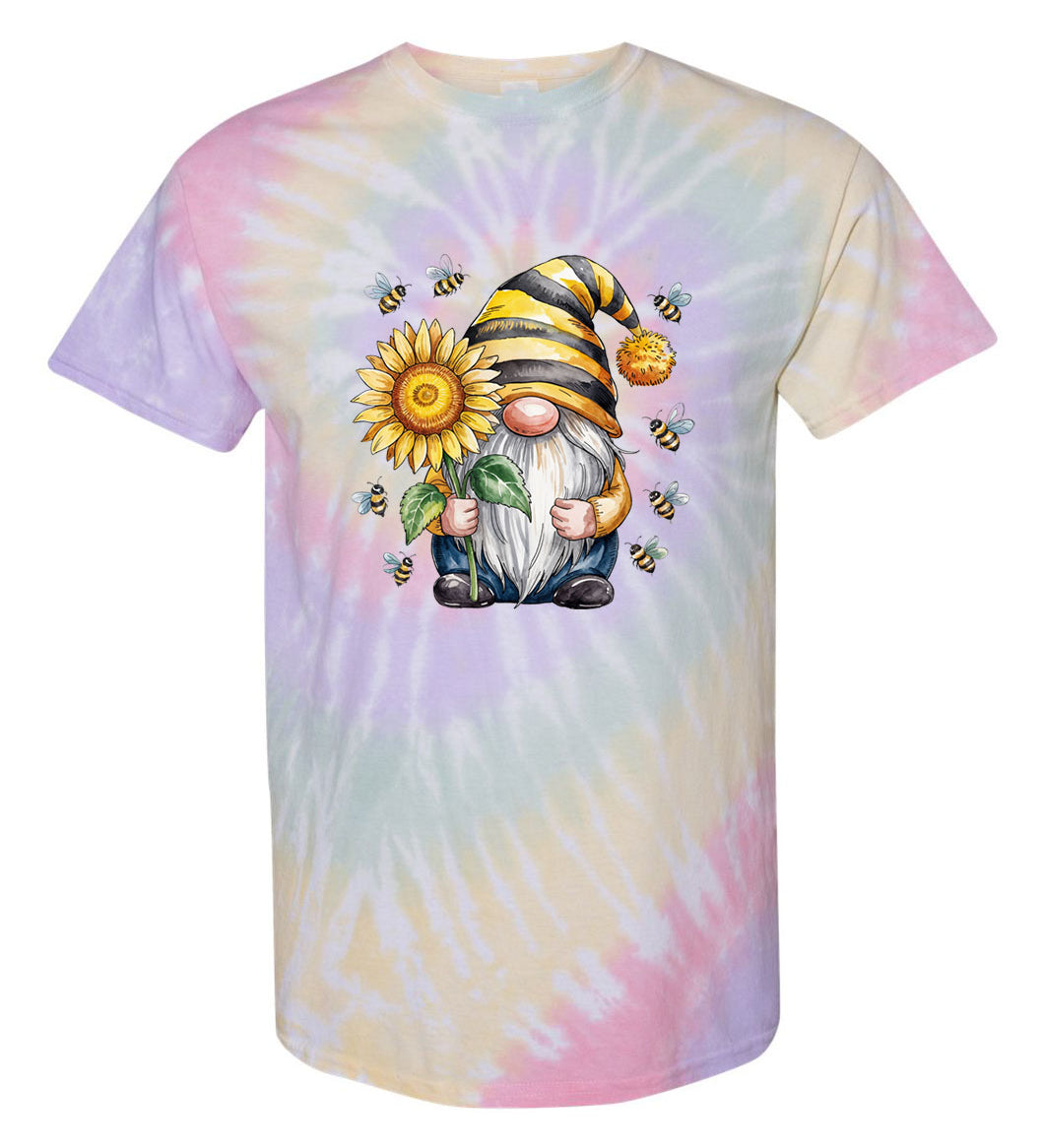Bee Happy Gnome TDD100504 Premium Tie-dye Shirt