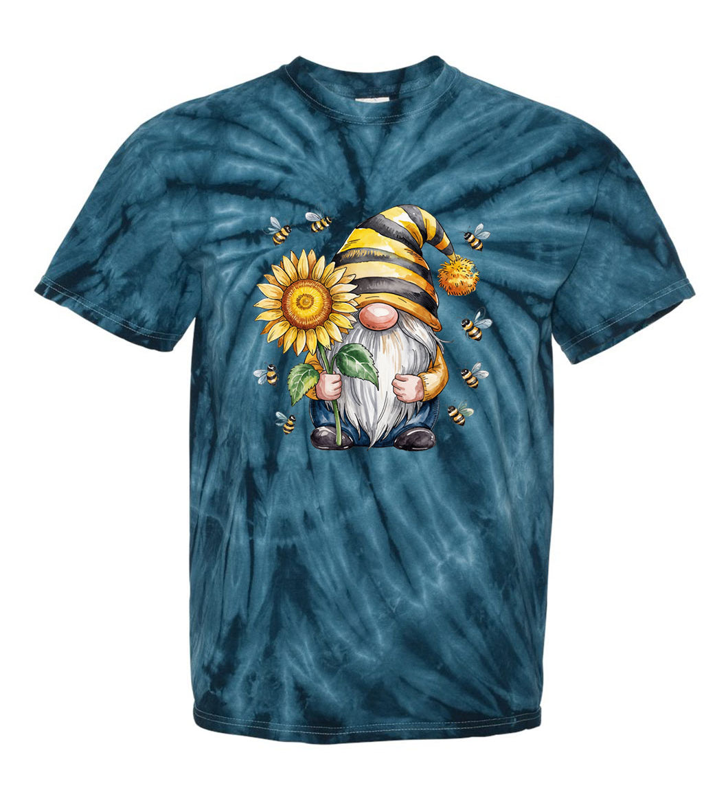 Bee Happy Gnome TDD100504 Premium Tie-dye Shirt