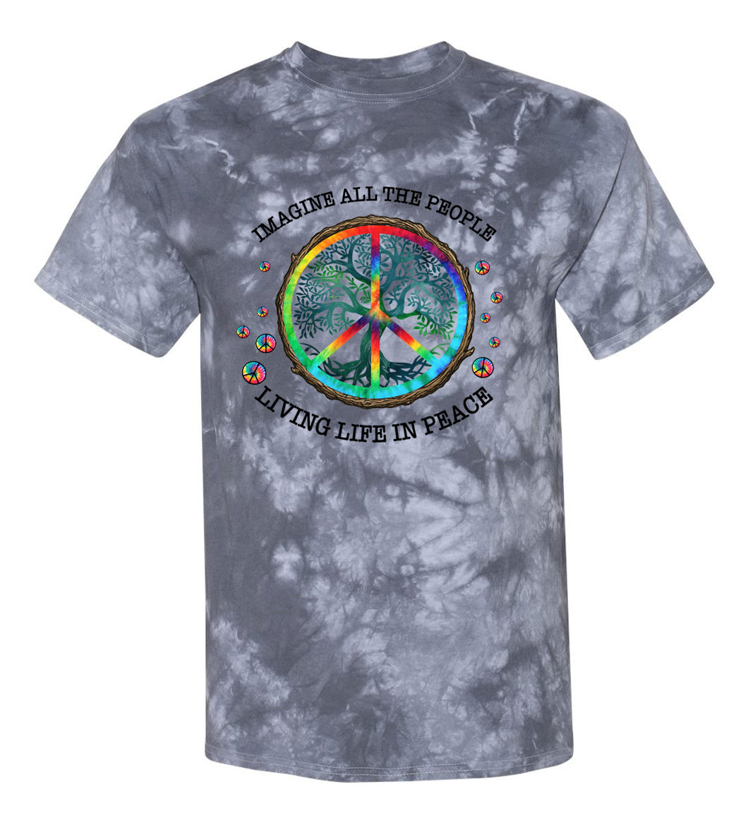 Imagine All the People Living Life in Peace TDD100554 Premium Tie-dye Shirt