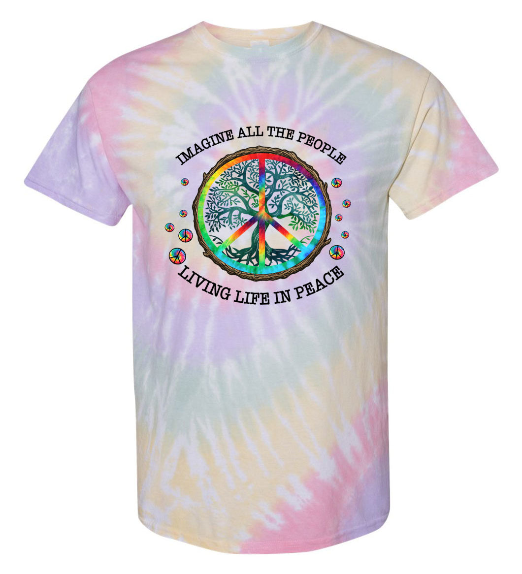 Imagine All the People Living Life in Peace TDD100554 Premium Tie-dye Shirt