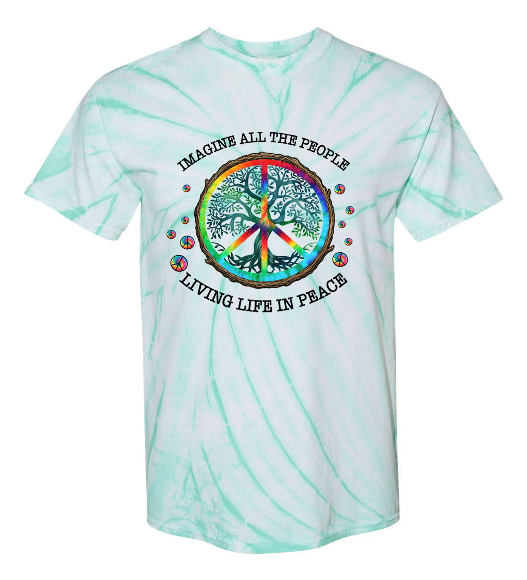 Imagine All the People Living Life in Peace TDD100554 Premium Tie-dye Shirt