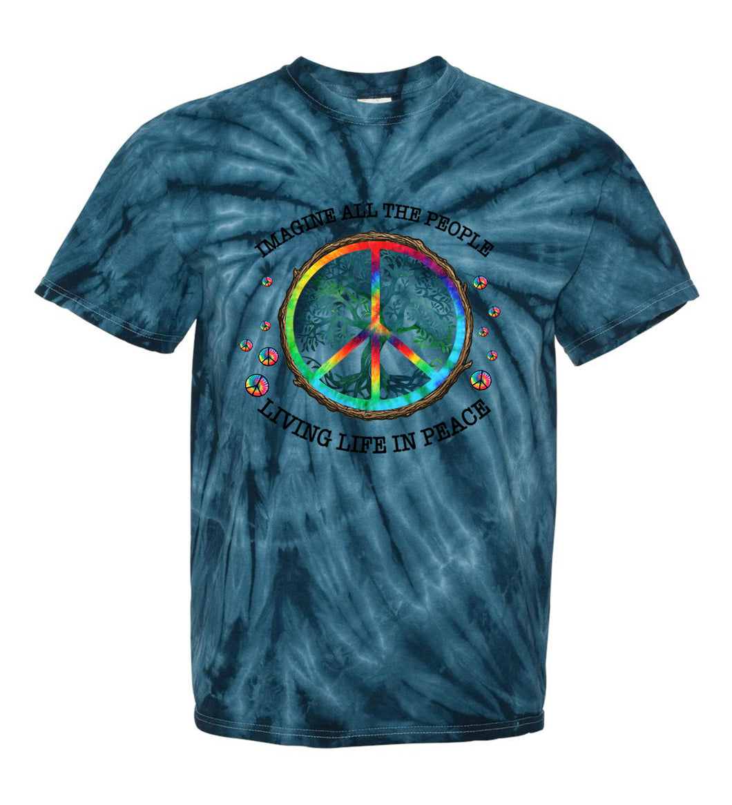 Imagine All the People Living Life in Peace TDD100554 Premium Tie-dye Shirt