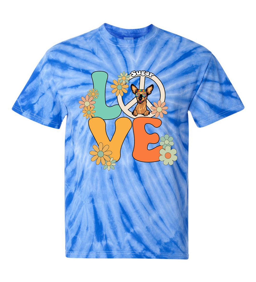 Groovy Dog Love SDD100565 Premium Tie-dye Shirt