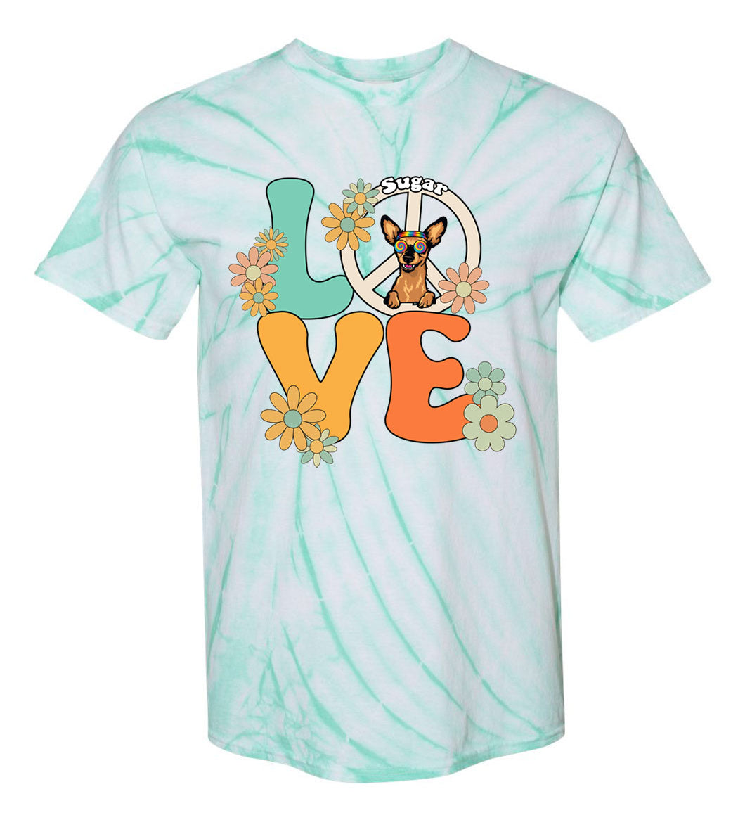 Groovy Dog Love SDD100565 Premium Tie-dye Shirt